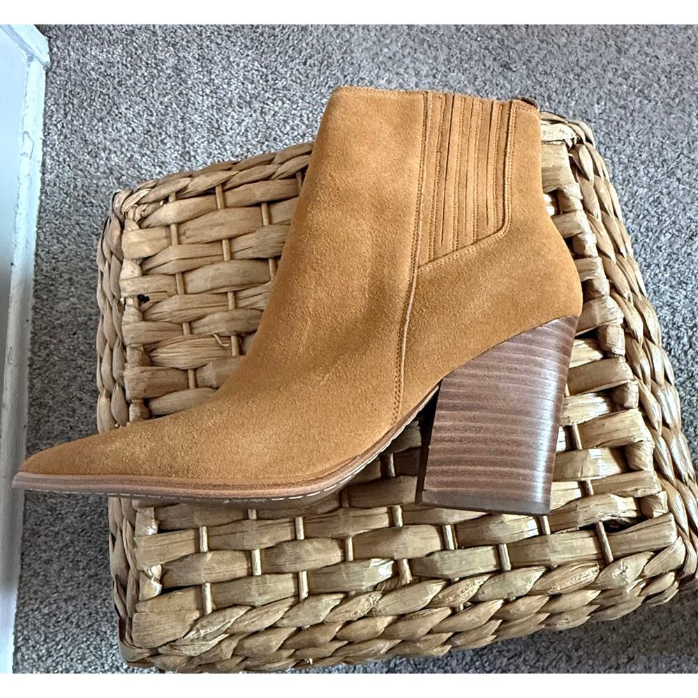 Marc Fisher LTD Mariel Heeled Western Booties Tan Suede 11M - Picture 3 of 15
